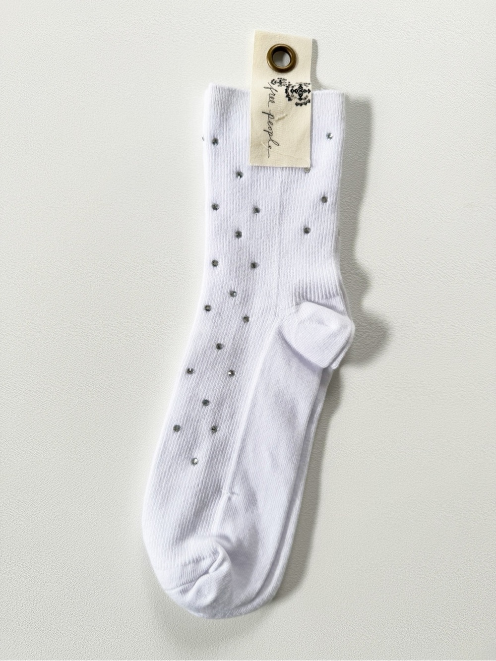 Free People White Sparkle Rhinestone Socks | NWT - Picture 4 of 7